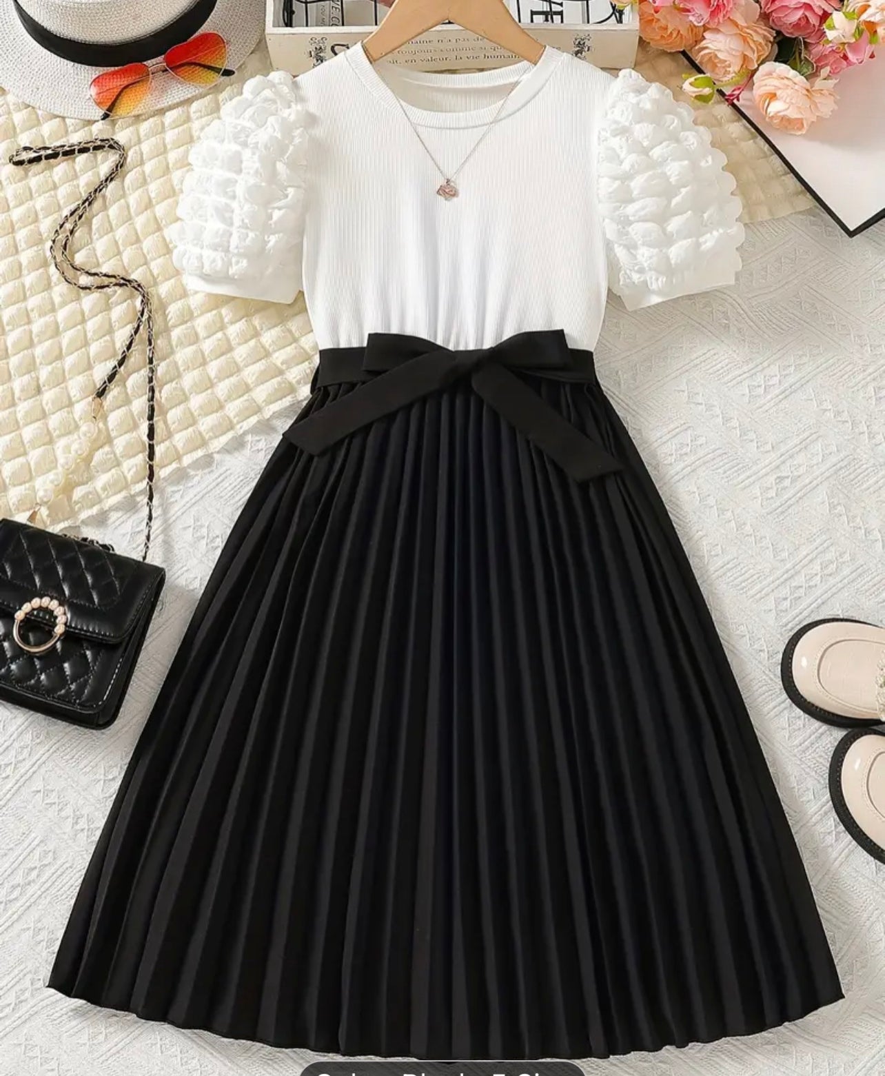 White and black Spring dress