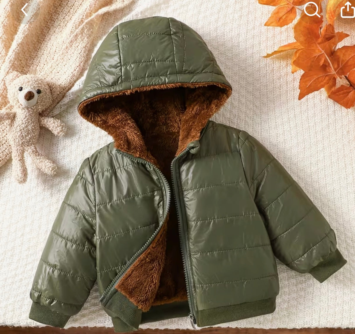 Olive Green Boys Coat
