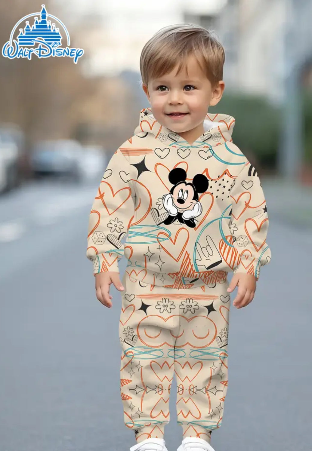 2 pc Tan Mickey Mouse Jogging Suit