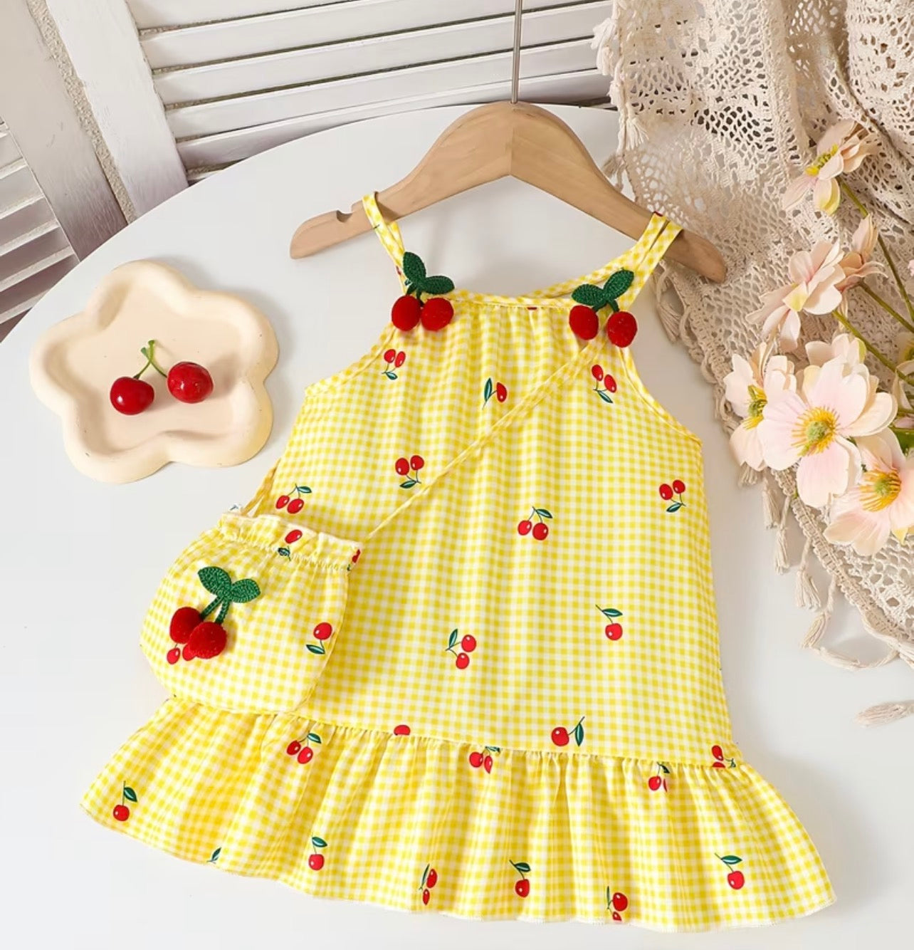 Strawberry Blossom Sun Dress / Purse