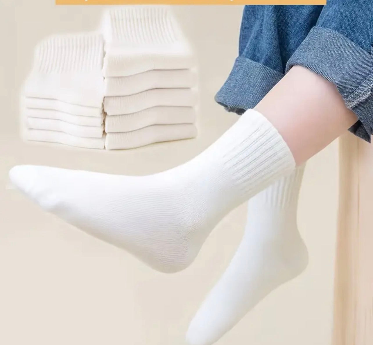 Bundles of White Socks (15 pairs)