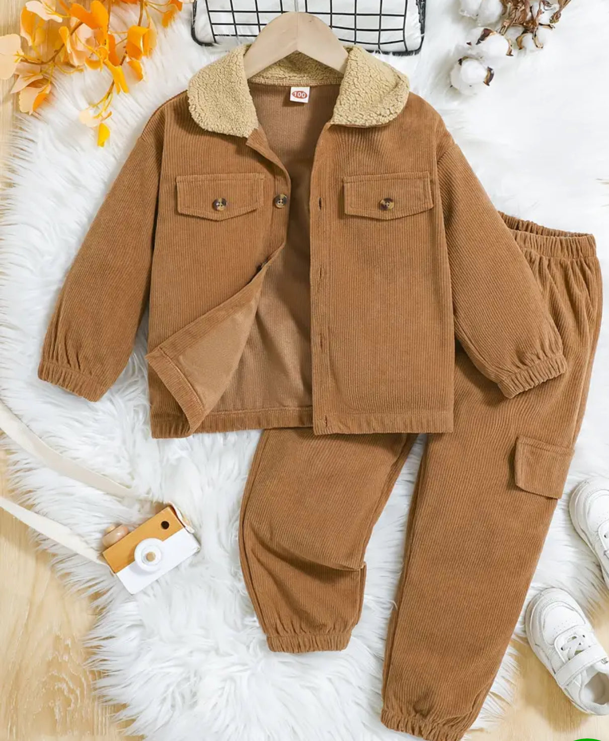 2 pc Boy Brown Collar Set