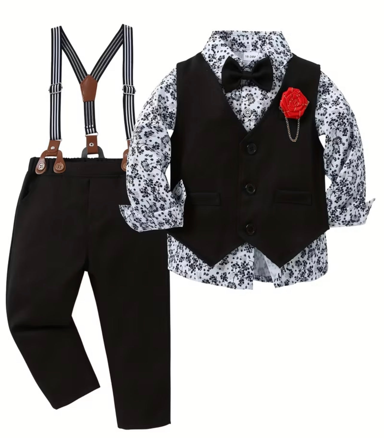 4 pc Suit with flower