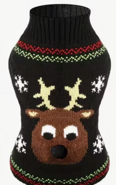 FurBaby Reindeer Black Sweater