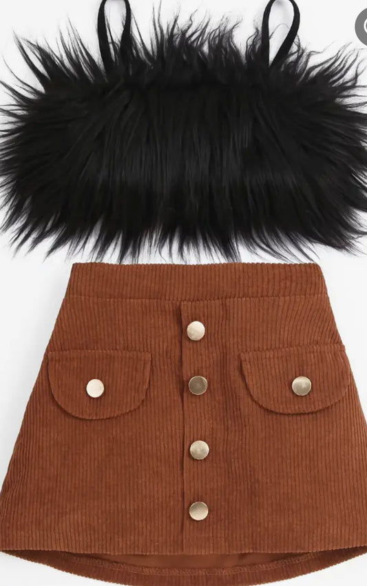 Feather Skirt Set