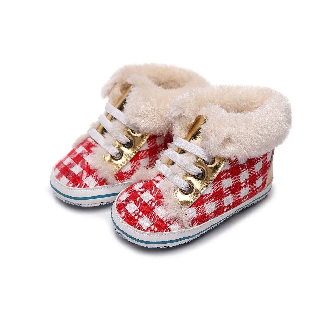 Cotton Plaid Infant Shoes