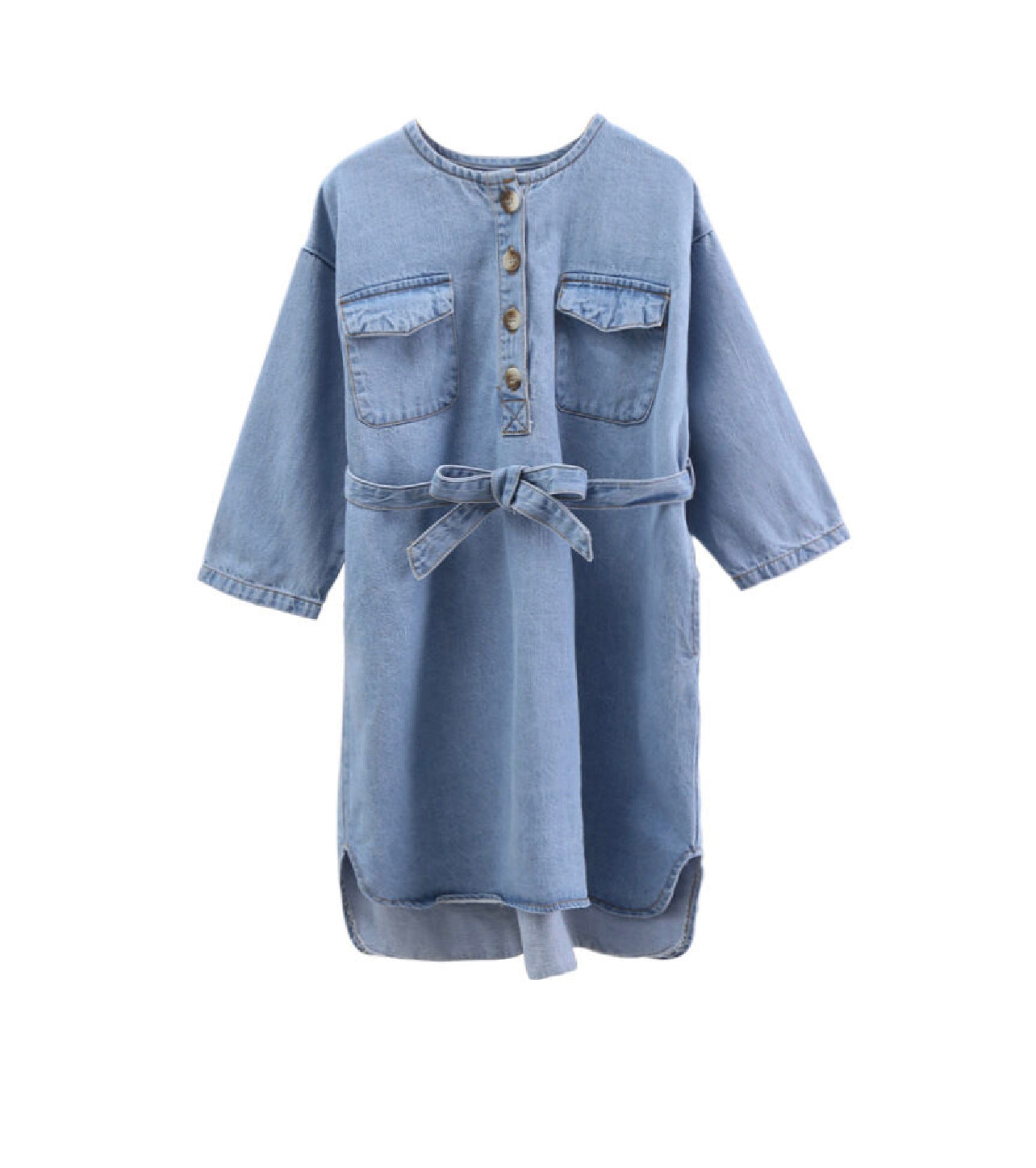 Half Button Denim Dress