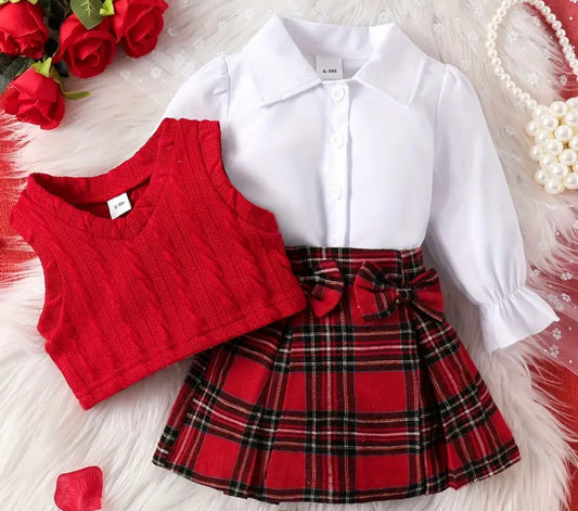 Plaid Skirt Set