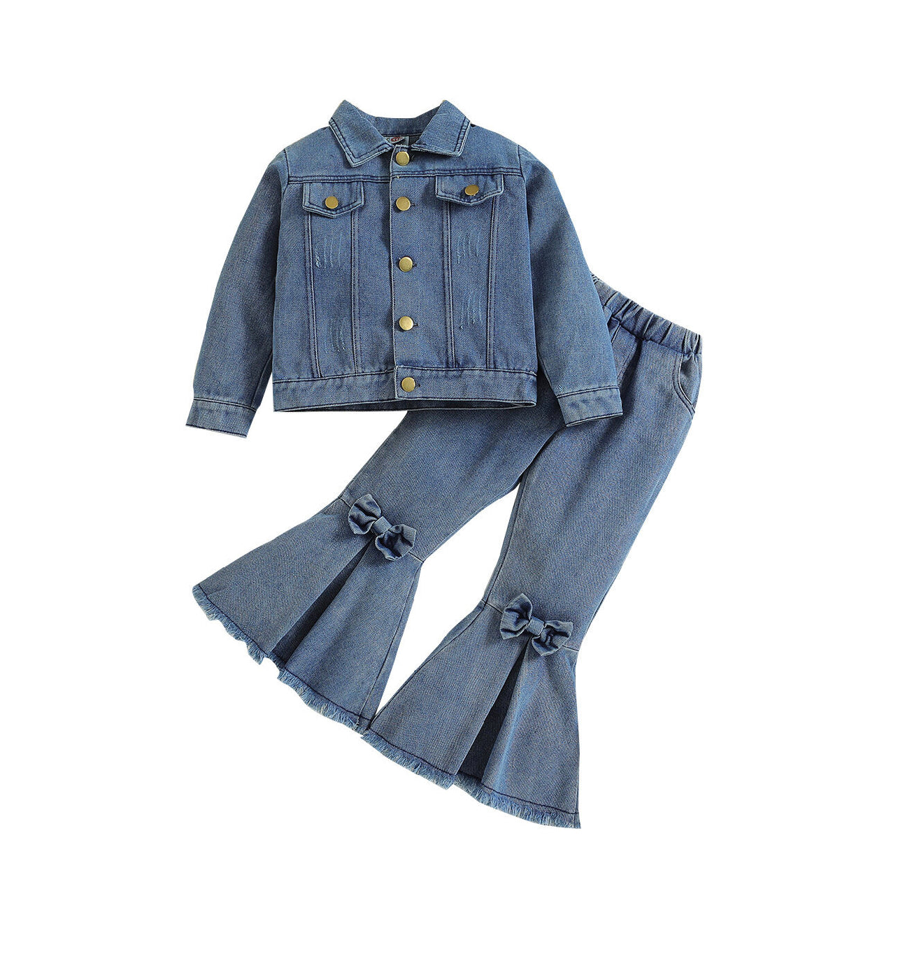 Denim Set with Flare Legs