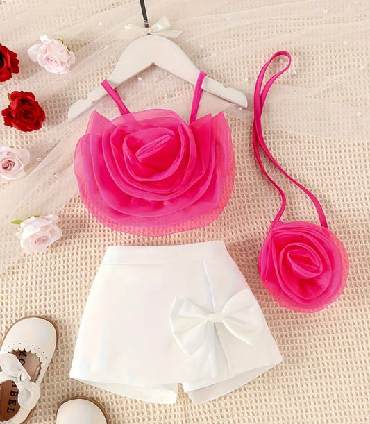 Rose Short Set with Purse