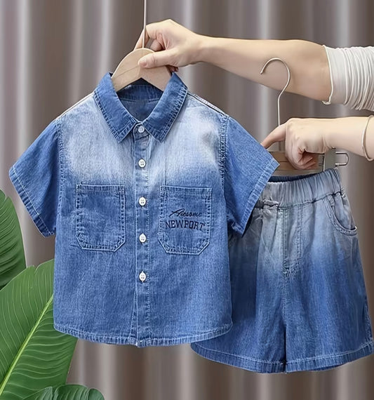 Boys Denim Short Set