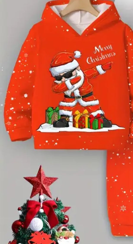 2 Pc Hooded Christmas Jogging Suit