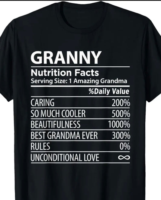 Granny Nutrition Facts Tshirt