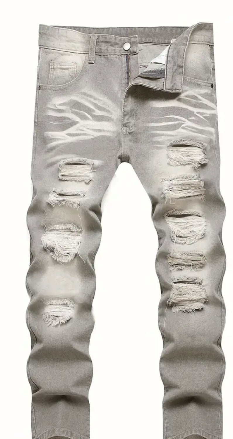 Gray Ripped Jeans
