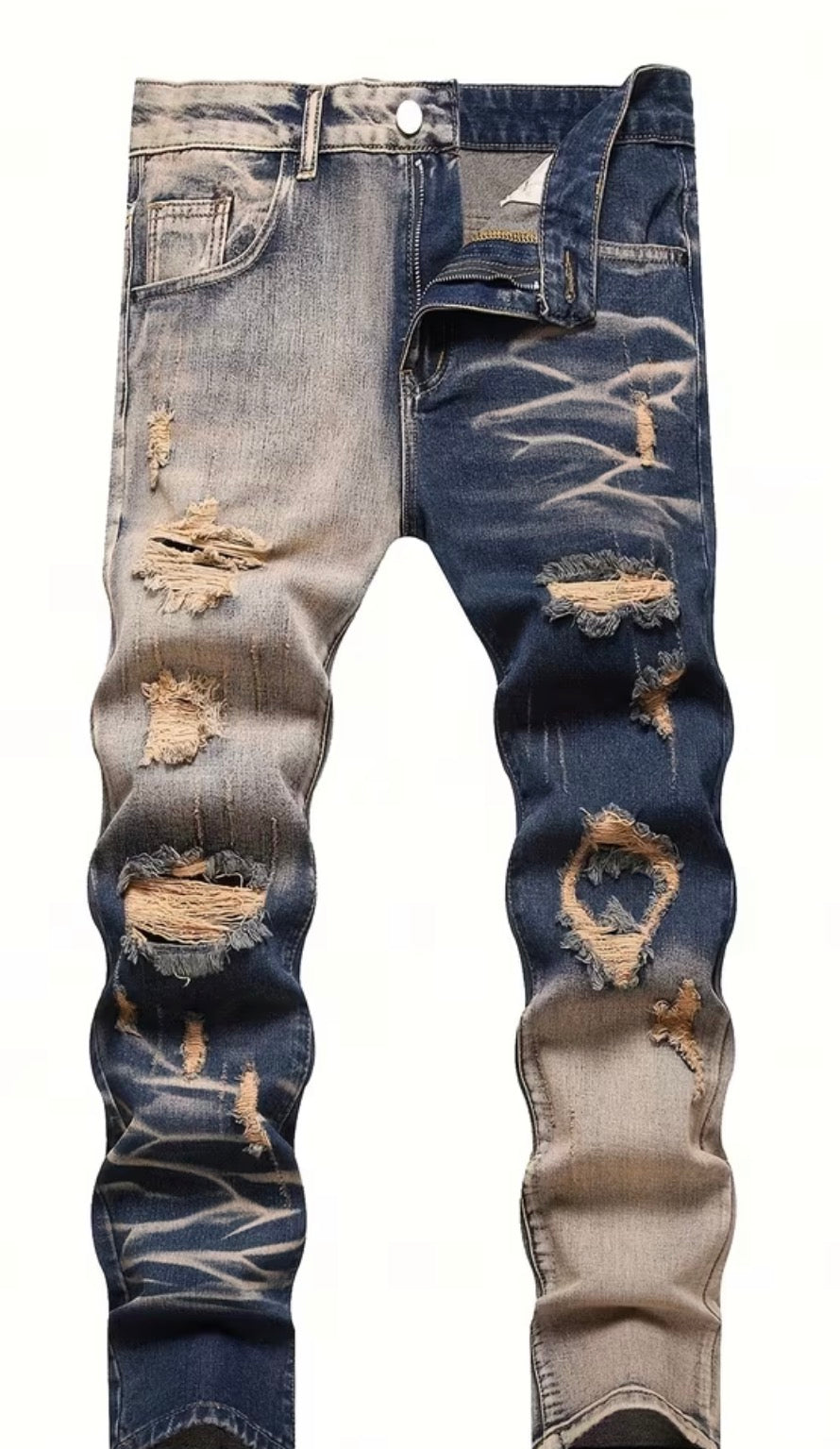 Boys 2 Toned Ripped Jeans