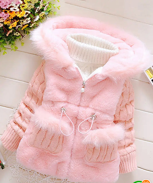 Girls Fur/Sweater Coat