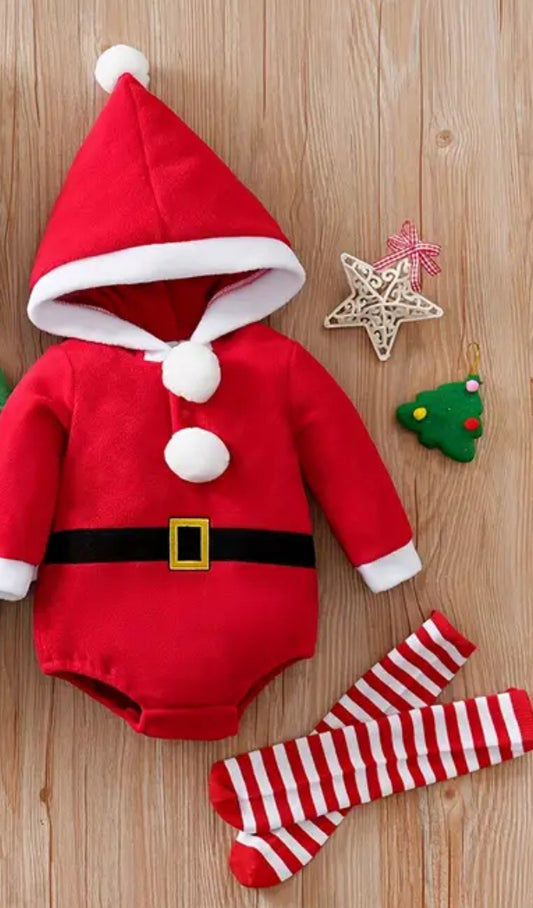 Infant Santa Onesie w/Socks