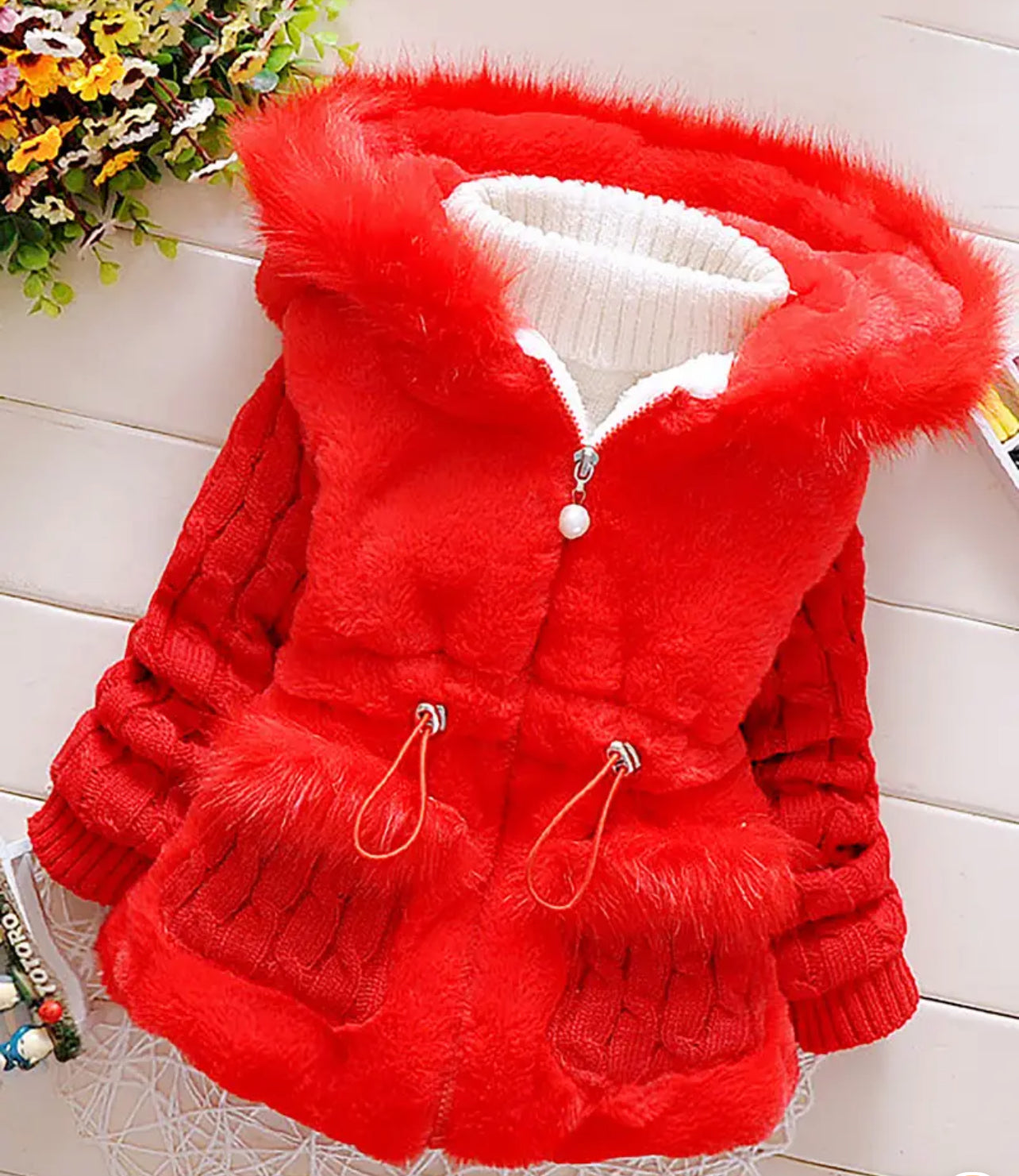 Girls Fur/Sweater Coat