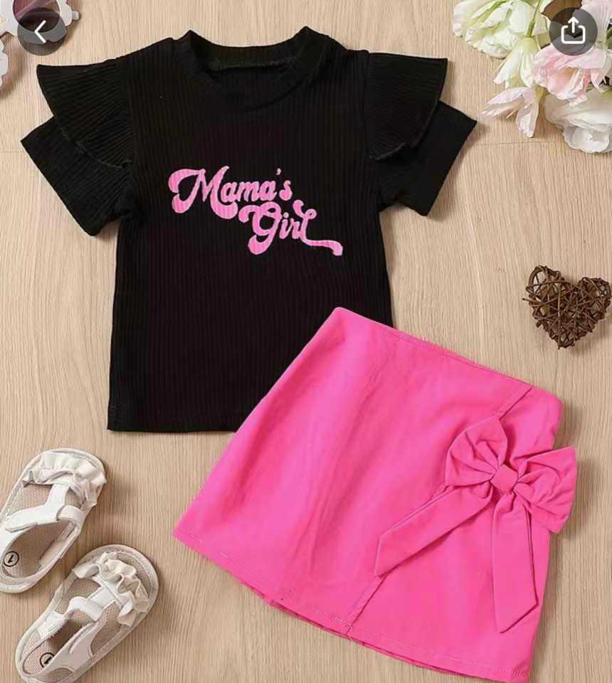 Short sleeve T-shirt and skirt set